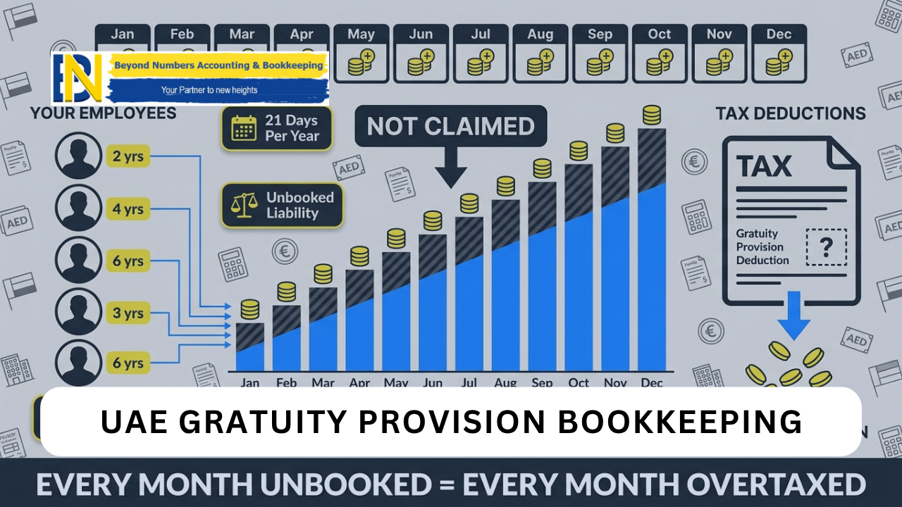 UAE gratuity provision bookkeeping corporate tax deduction